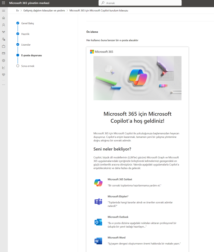 Microsoft 365 için Microsoft Copilot’u kurma3 Microsoft 365 icin Microsoft Copilotu kurma3